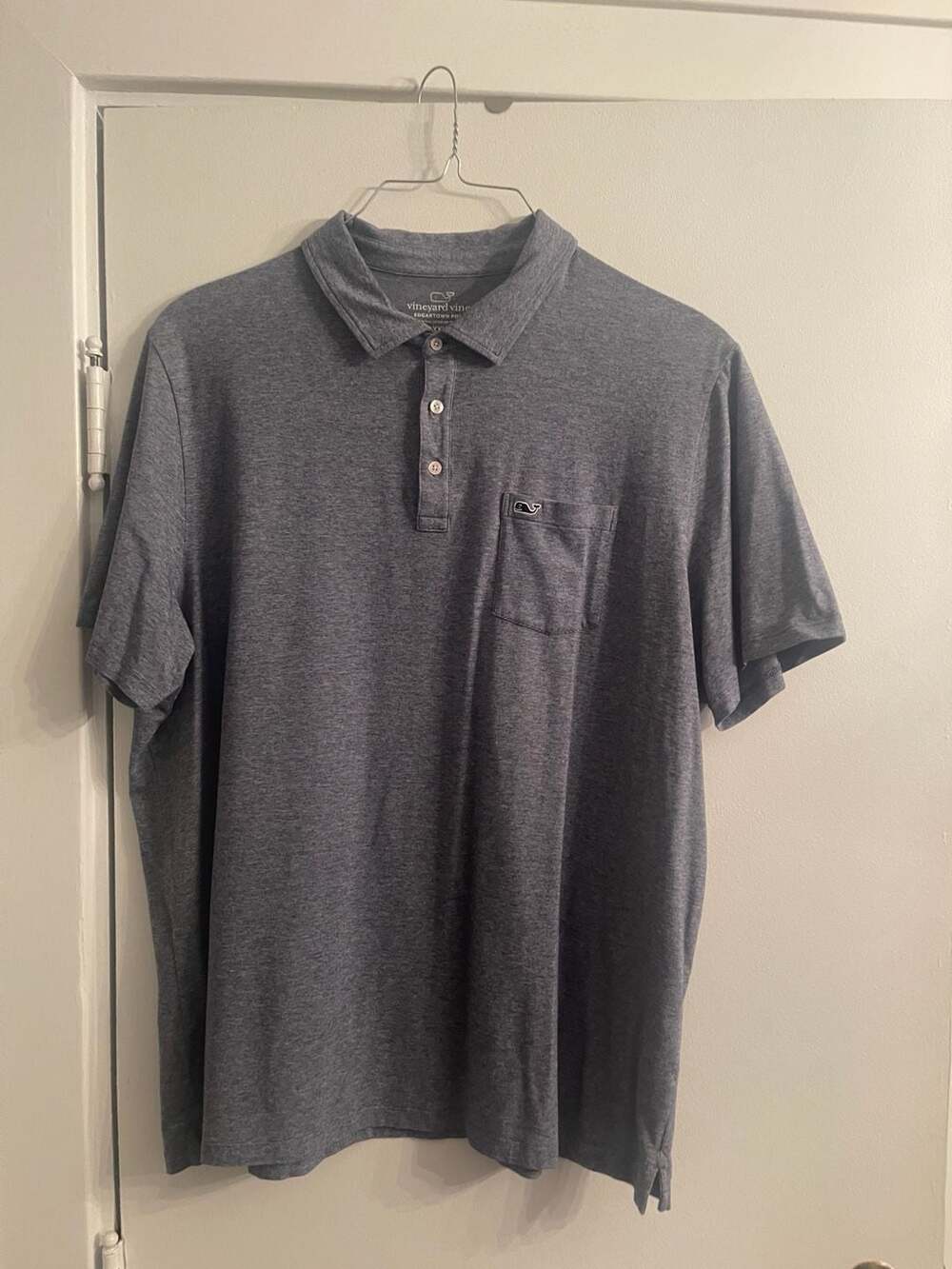 vineyard vines Edgartown Polo Size XXL Gray Pocket Pima Cotton Blend